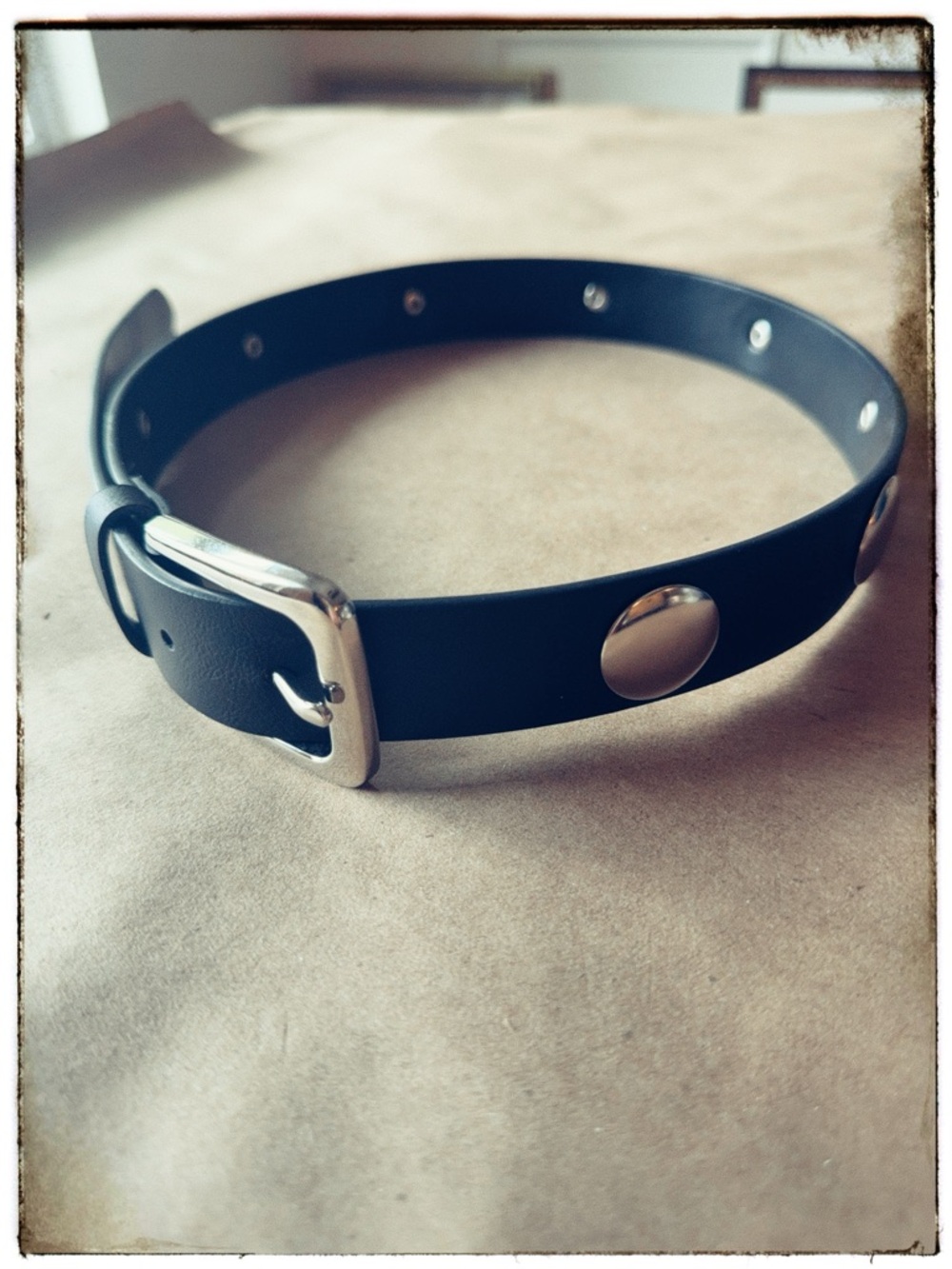 Black Leather Stud Belt Silver Hardware Minimalist Wide Belt Adjustable